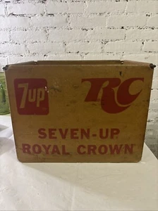 Vintage Seven UP RC Bottling 7up Cardboard Wire Crate Box Soda Bottle Cincinnati - Picture 1 of 12