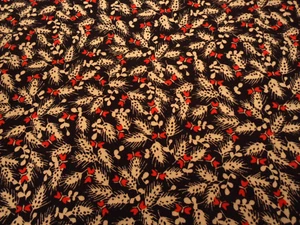Floral Fabric By Yard SALE Orange Butterflies Ivory Floral Black Cotton Vtg #C - Picture 1 of 2