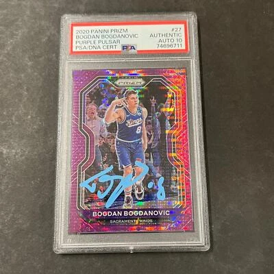 2020-21 Panini Prizm #27 Bojan Bogdanovic Signed Card AUTO 10 PSA Slabbed Kings - Image 1 of 2