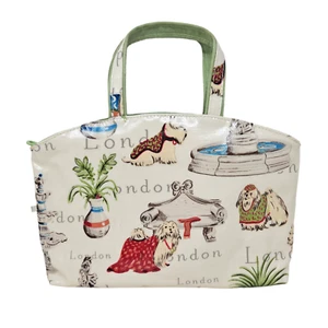 ALLEGRO PACIFIC Makeup Bag London Dogs Top Zipper Handles Protective Coating - Picture 1 of 8