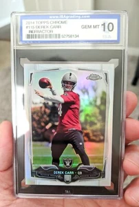 2014 Topps Chrome Derek Carr Refractor Gem Mint ISA 10 / Raiders PSA BGS - Bild 1 von 2
