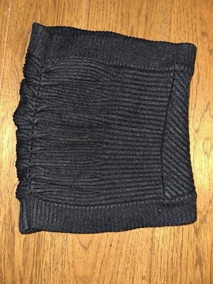 Lululemon Movimiento Cuello Calentador Infinito Bufanda Lana Merino Jaspeado Negro Grueso Foto 1 de 4