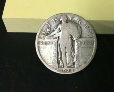 1928-P Standing Liberty Quarter 90% Silver 1928 P Silver Quarter Inventory #108 - Image 1 of 2