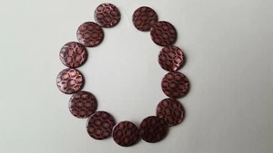 For making Unusual Jewellery 29mm Brown Patterned Shell Flat Coins 38cm strand - Picture 1 of 1