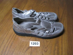 Drew Gingei Fisherman Shoe Pewter Leather Women's Size 10.5 M 14321-86 - Picture 1 of 9