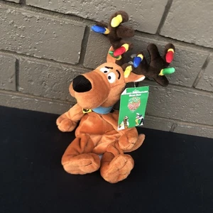 De colección 1998 Scooby Doo Navidad astas bolsa de frijoles 11" felpa con etiqueta ¡Bonito ver fotos! - Imagen 1 de 12