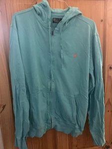 Sudadera con capucha Ralph Lauren de algodón con cremallera para hombre. Azul bebé XXL. - Imagen 1 de 4