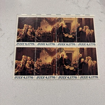 1976 Declaration of Independence 13C Postage Stamps, Strip, Mint Never Hinged -2 - Image 1 of 2