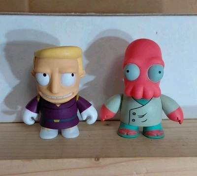 Minis de vinil Kidrobot Futurama Series 1 lote de 2 Dr Zoidberg & Zapp Brannigan 3" - Imagem 1 de 4