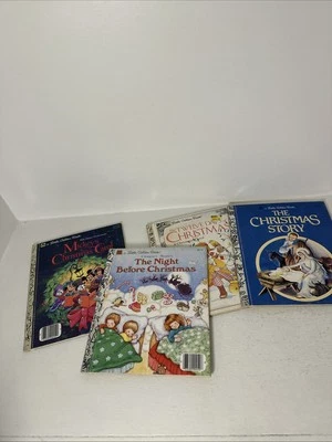 Vintage ~ Lot of 4~ Little Golden Books ~ Wonder Books ~ Christmas ~ HC - Image 1 of 4
