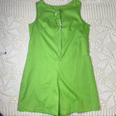 Mameluco de una pieza juguetón verde medio vintage años 70 Gilead para mujer Foto 1 de 4