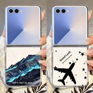 Funda Transparente Para Samsung Galaxy Z Flip7 Flip6 Flip5 4 3 Rígida Patrón Plano Cubierta - Imagen 1 de 14