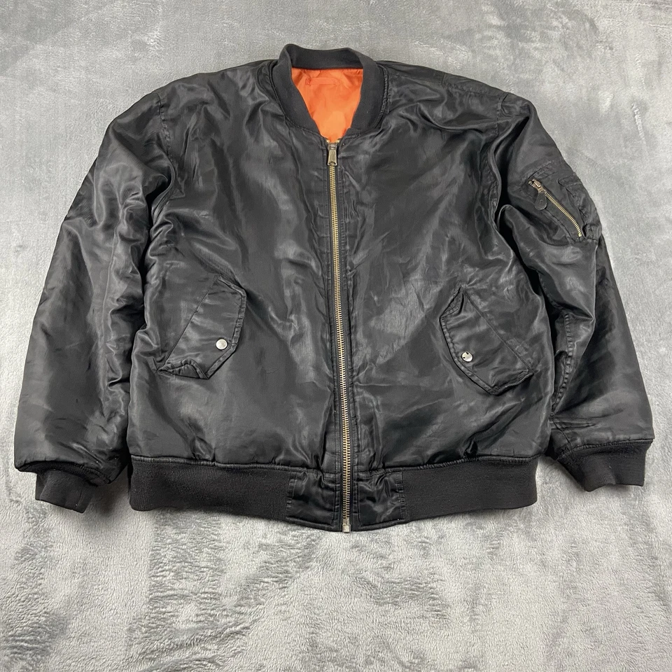 Jacket Flyer’s Men’s MA-1 Intermediate M-1 Blck Reversible Military Bomber Sz XL - Image 1 of 4