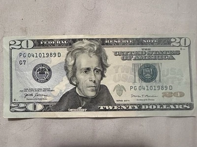 Billete de fecha único $20 PG 04101989 BILLETE DE CUMPLEAÑOS 10 de abril de 1989 Foto 1 de 3