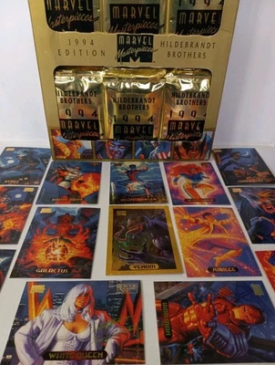 1 Sealed JUMBO Pack 1994 Marvel Masterpieces 14 Cards Guaranteed Gold Signature! - Image 1 of 4