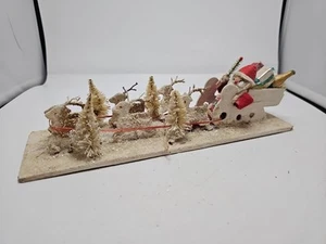 Vintage Santa with Sleigh & Reindeer Christmas Rare Japan - Picture 1 of 18