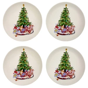 Threshold Weihnachtsbaum Steinzeug Urlaub Vorspeise Salat 7,5" Teller 4-teiliges Set - Bild 1 von 6