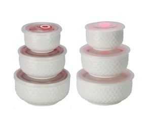 Contenedor de almacenamiento de alimentos apilable de cerámica para microondas con tapa ventilada de aire 3 piezas - Imagen 1 de 24