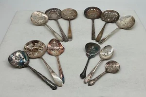 Lot of 12 Assorted Used Silverplate Tomato & Bon Bon Servers - Lot#324 - Picture 1 of 4