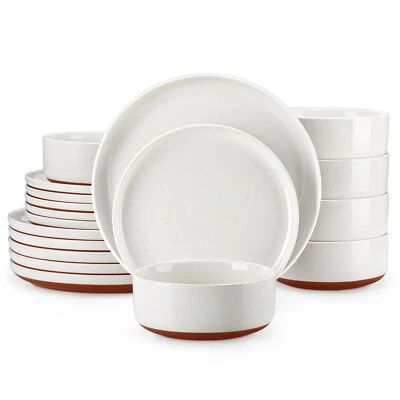 MALACASA Tara Stoneware Dinnerware Set Tableware Dinner Service Sets for 3/4/6 - Image 1 of 4