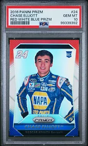 2016 Chase Elliott RC PSA 10 Red White Blue 24 Rookie - Picture 1 of 2