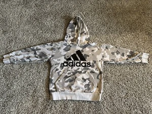 Adidas Sweatshirt Girls/Boys Size 8 Cream/Taupe Camo - Picture 1 of 8