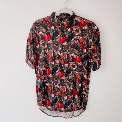 ZARA Men’s Short Sleeve Floral Button Down Shirt, Size Small - Image 1 of 4