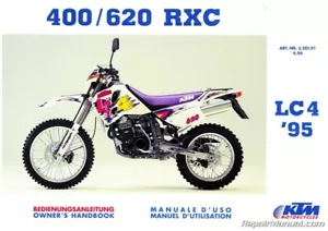 1995 KTM 400 620 RXC Motorcycle Owners Handbook - Picture 1 of 1