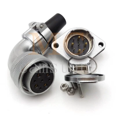 9pin Waterproof Connector,WS28 Power Signal Blukhead Aviation Circular Connector - Image 1 of 4