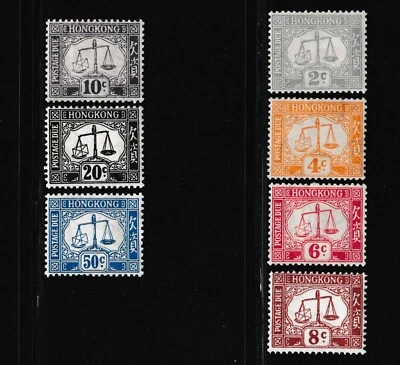 Китай Гонконг почтовые расходы из-за 1938-47 KGVI PO масштаб выпуска SG#D6-12 MH aVF/XF A802 - Изображение 1 из 4