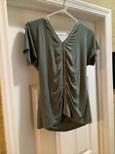 Colleen López Women Short Sleeve V-neck Blouse Size Medium - Picture 1 of 11