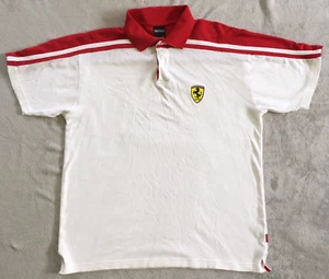 Ferrari Racing F1 White Red Formula One 1 vintage Pit Crew Polo Shirt size L - Picture 1 of 11