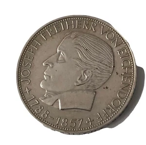 BRD , 1957 J , 5 DM Mark Silber, Eichendorff - Bild 1 von 5