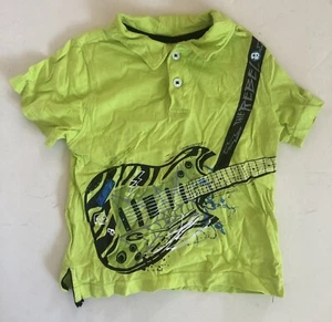 Healthtex Guitar Boy’s Kids Lime Green Short Sleeve Shirt Size 3 T Fast Shipping - Picture 1 of 3