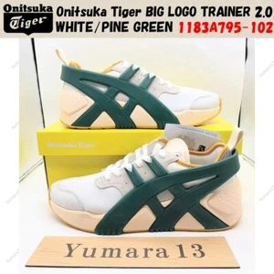 Onitsuka Tiger BIG LOGO TRAINER 2.0 WHITE/PINE GREEN 1183A795-102 Unisex Size - Picture 1 of 8