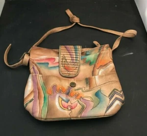 Sam Sam Ledertasche, handbemalt - Bild 1 von 2