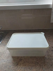 "WHITE PLASTIC CONTAINER WITH LID" - Picture 1 of 1