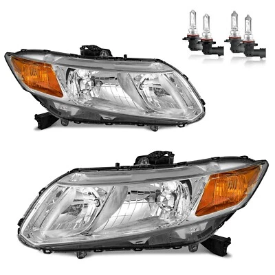 Headlights For 2012-2015 Honda Civic Sedan 4-Door 12-13 Coupe w/Bulbs Left+Right Foto 1 de 4