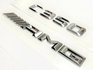 #1 C350 + AMG CHROME REPLACEMENT FOR MERCEDES REAR TRUNK EMBLEM BADGE DECAL LID - Picture 1 of 4