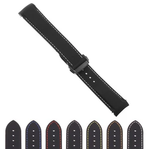 Strapsco Rubber Watch Band with Black Clasp for Speedmaster - Picture 1 of 23