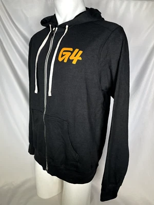 Moletom com capuz G4 TV cinza carvão promocional masculino zíper completo G4TV - Imagem 1 de 4