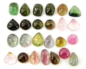 Lote de 25 piezas de piedras preciosas sueltas de turmalina natural de 38,70 quilates 6-10 mm cabujón - 63981 - Imagen 1 de 5