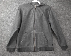 Quiksilver Full Zip Hoodie Jacket Youth Size 20 XL Black Pockets Boys - Picture 1 of 10