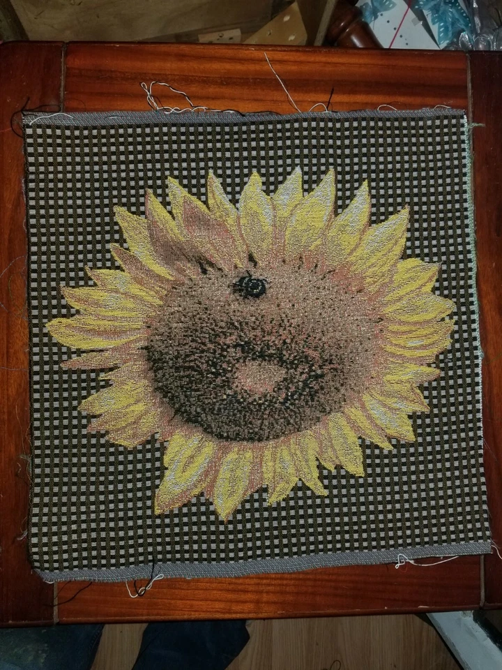 向日葵花卉蜜蜂挂毯织物面板 — 第 1/1 张图片