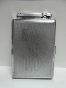 VINTAGE CHROME PLATED COLIBRI LIGHTER MONOPOL CIGARETTE CASE ART DECO BRITISH - Picture 1 of 10