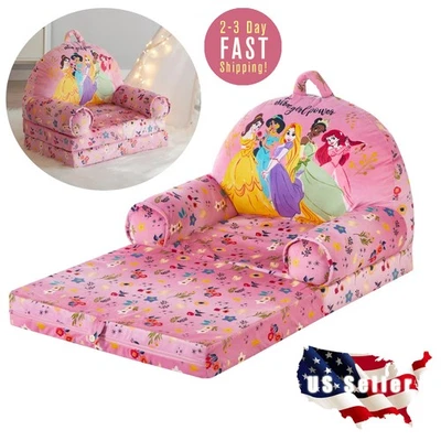 Принцесса розовый откидной стул для лежака диван для детей девочек ясельного возраста 1-3 - Изображение 1 из 4