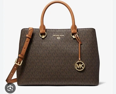 Michael Kors Signature Print Tote Bag Brown And Gold Hardware - Image 1 of 4