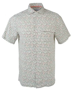Camisa de campamento de seda Tommy Bahama para hombre grande y alta con estampado geográfico atómico-CC-3XB - Imagen 1 de 3
