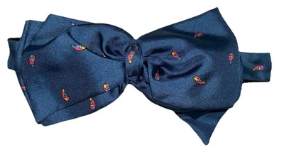 Pajarita de colección Kenneth Gordon Nueva Orleans azul mini cachemira 100 % seda 15,75 pulgadas Foto 1 de 4