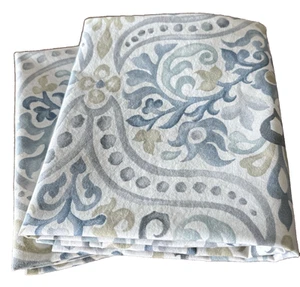 Set/2 Pottery Barn Jessie Standard Kissenbezüge 100% Org Baumwolle blau grün Wirbel - Bild 1 von 7